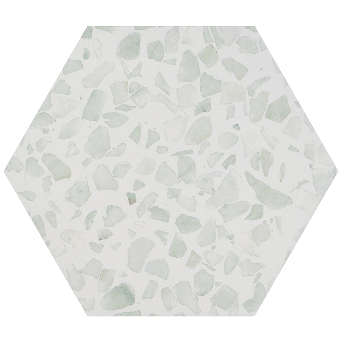 Terrazzo Hex Green 9" Terrazzo Look Matte Porcelain Tile