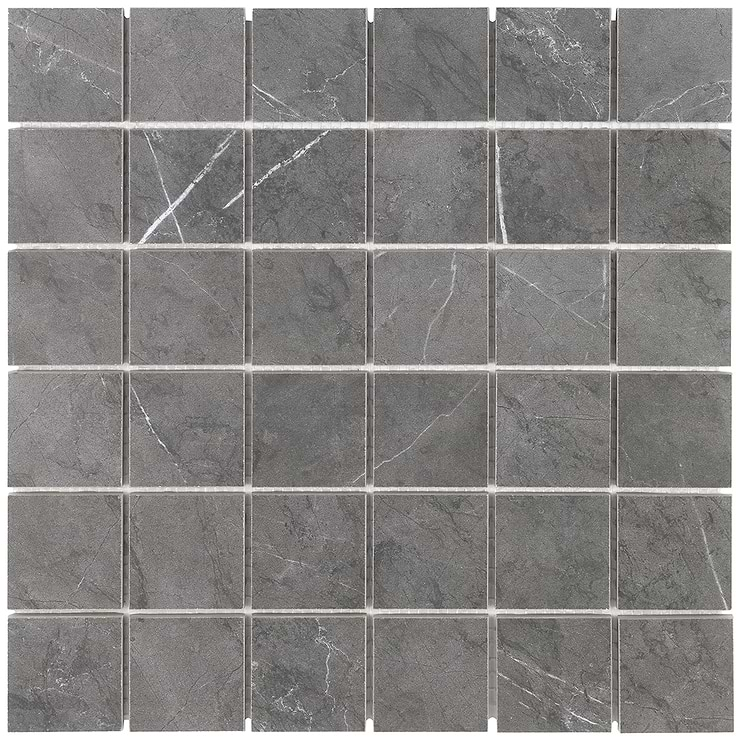 Marble Tech Amani Grey 2x2 Matte Marble Look Porcelain Mosaic Tile