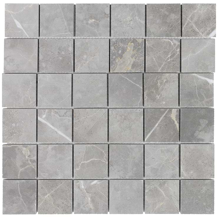 Marble Tech Grigio Imperiale 2x2 Matte Marble Look Porcelain Mosaic Tile