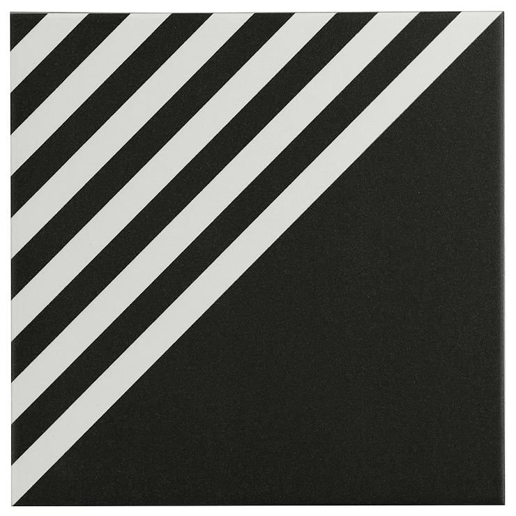 B2W Stripe Negative 8x8 Matte Porcelain Tile