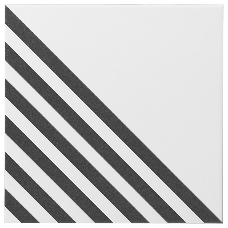 B2W Stripe Positive 8x8 Matte Porcelain Tile