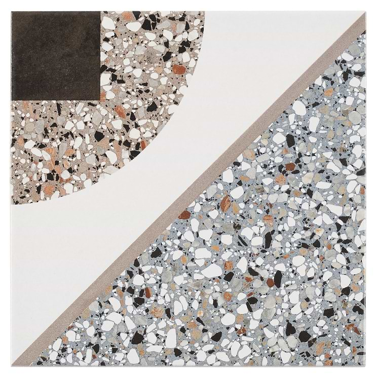 Chips Deco Azur Multicolor 8x8 Terrazzo Look Matte Porcelain Tile