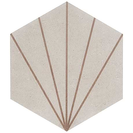 Pergola Beams Taupe 12.5" Hexagon Matte Porcelain Tile