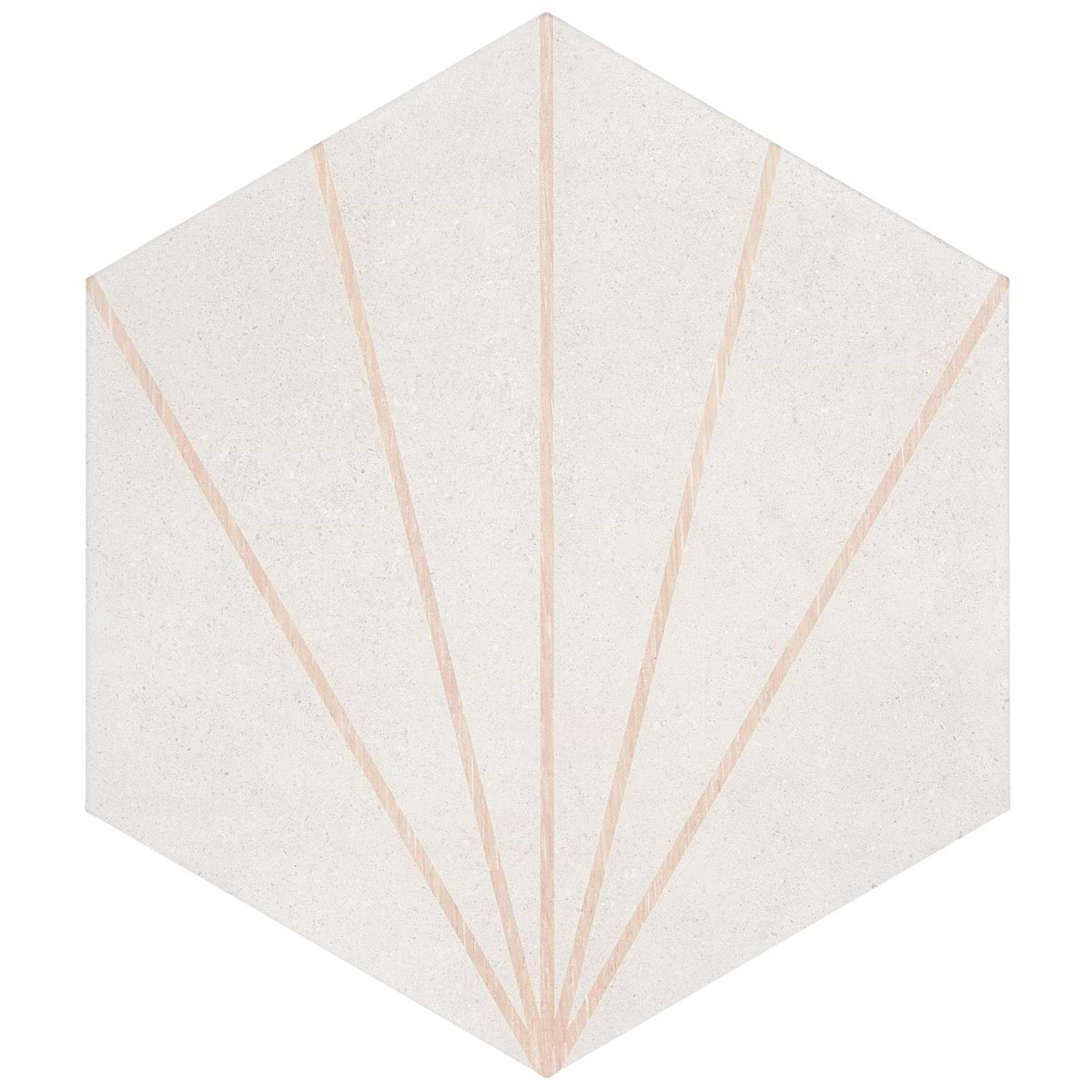 Pergola Beams White 12.5" Hexagon Porcelain Matte Tile