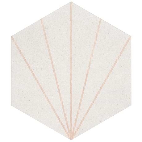 Pergola Beams White 12.5" Hexagon Porcelain Matte Tile