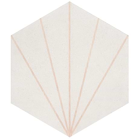 Pergola Beams White 12.5" Hexagon Porcelain Matte Tile