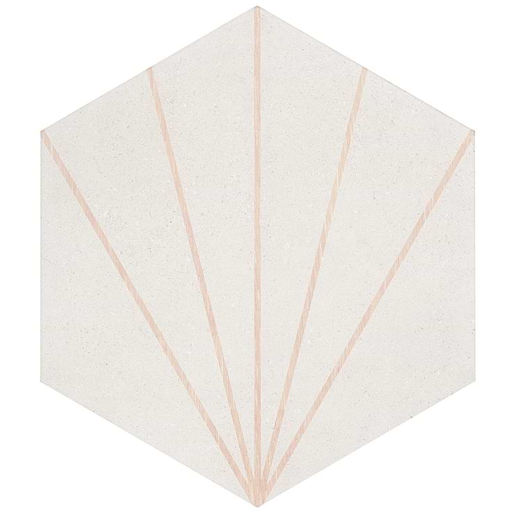 Pergola Beams White 12.5" Hexagon Porcelain Matte Tile