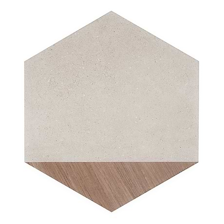 Pergola Wood Taupe 12.5" Hexagon Matte Porcelain Tile