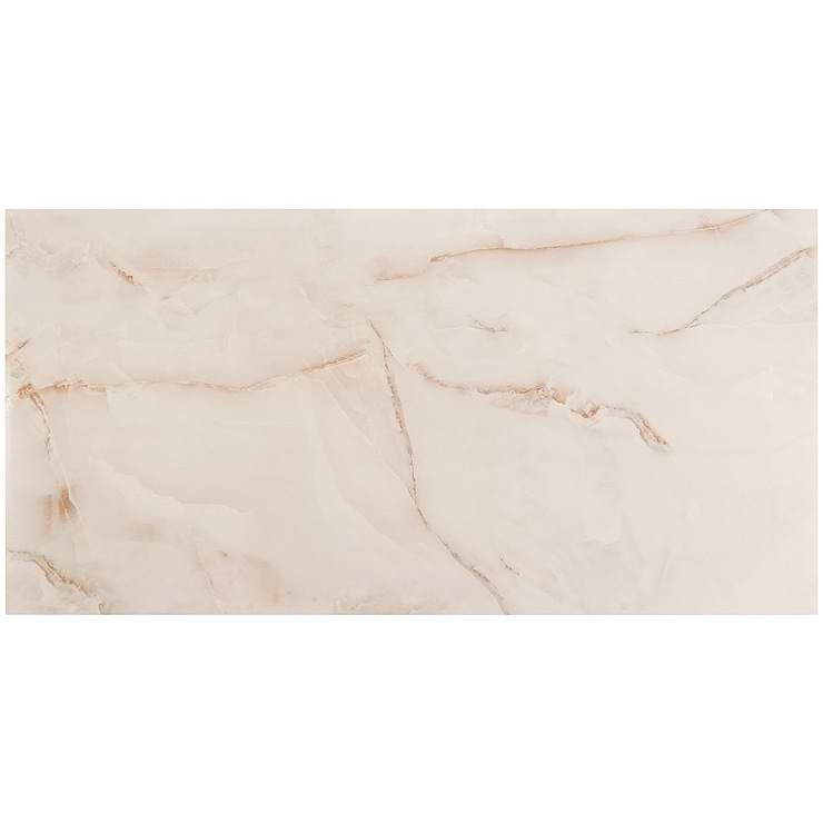 Lumina Onyx Pearl Beige 24x48 Polished Porcelain Tile