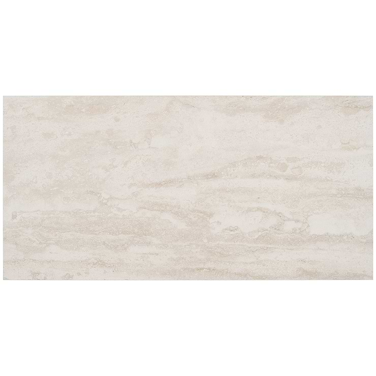 Basic Travertine Beige & Cream 12x24 Matte Porcelain Tile