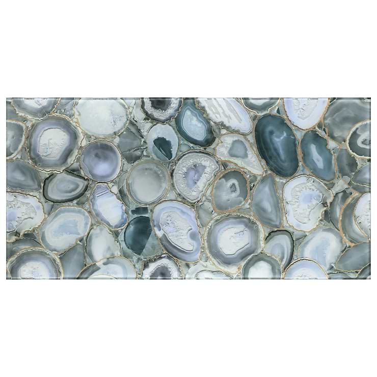 Agate Glass Silver Gray 18x36 Polished Glass Tile