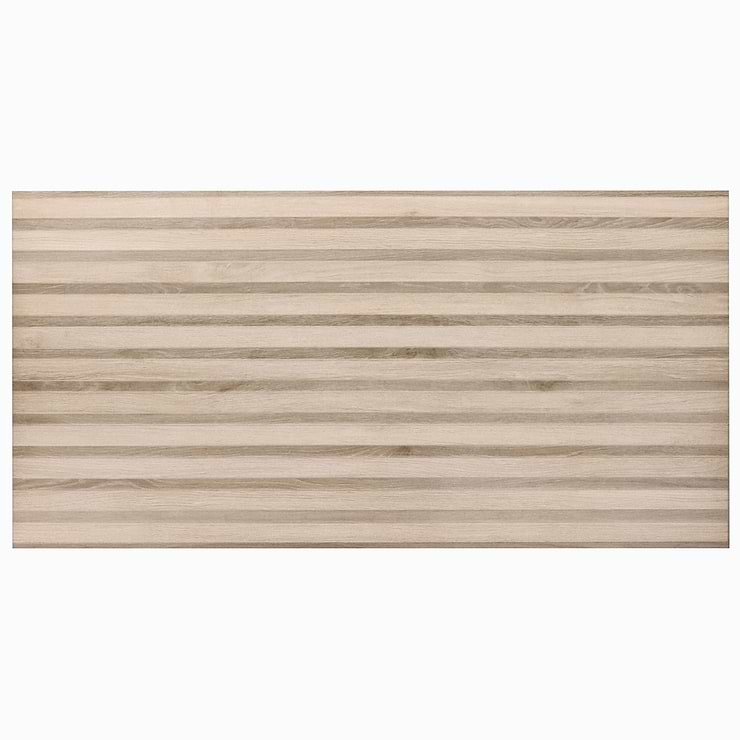 Nobu Ribbon Almond Brown 24x48 Wood Look Matte Porcelain Tile