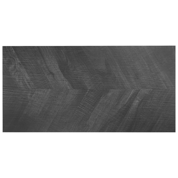 Kenridge Chevron Black 24x48 Wood Look Matte Porcelain Tile