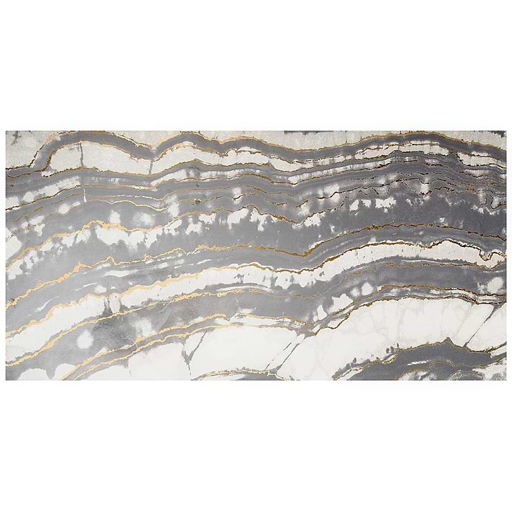 Agate Art Smoke Gray 24x48 Artisan Decor Polished Porcelain Tile
