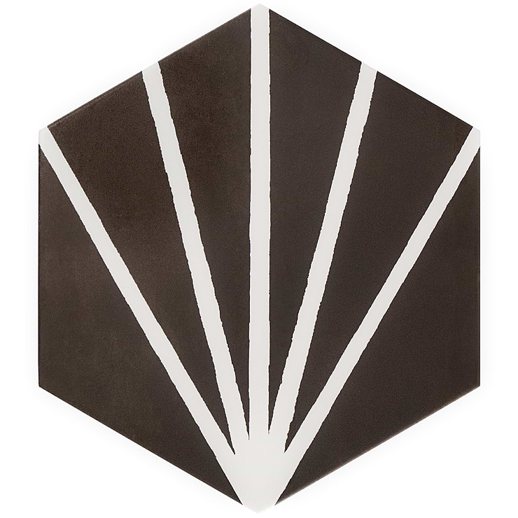 HexArt Deco Nero 8" Hexagon Porcelain Matte Tile