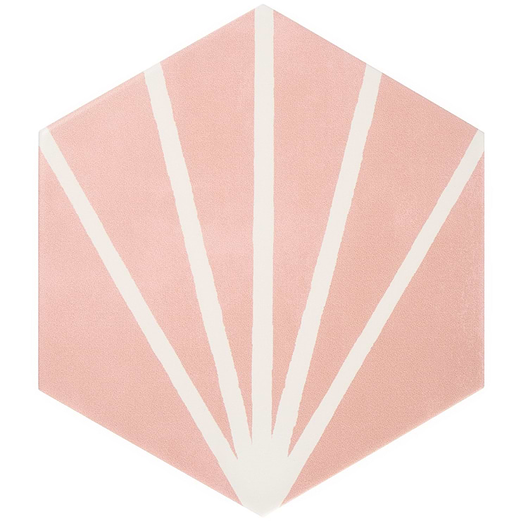 HexArt Deco Rose  8" Hexagon Porcelain Matte Tile