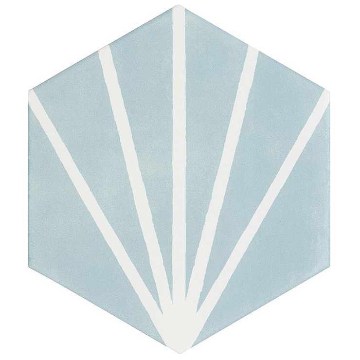 HexArt Deco Turquoise 8" Hexagon Matte Porcelain Tile