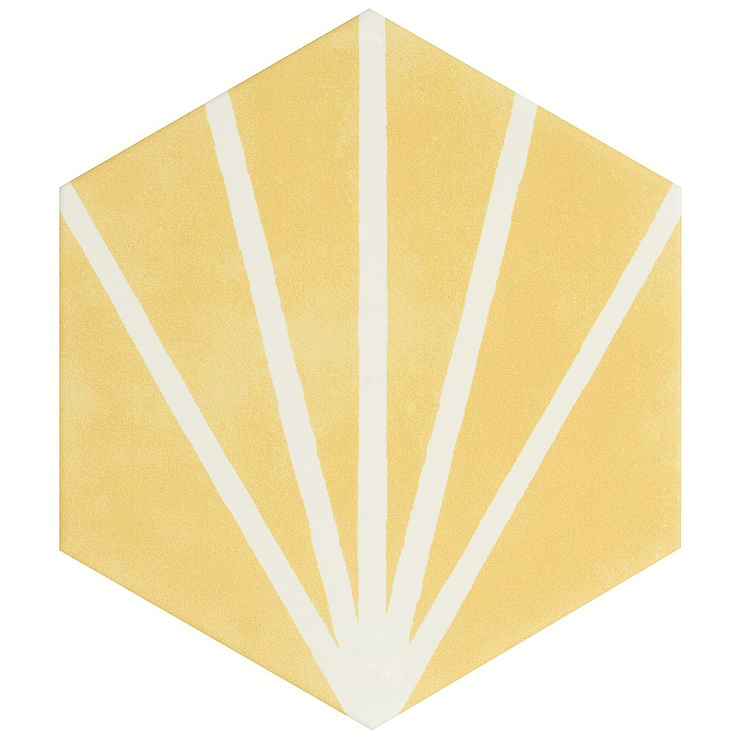 HexArt Deco Yellow 8" Hexagon Matte Porcelain Tile