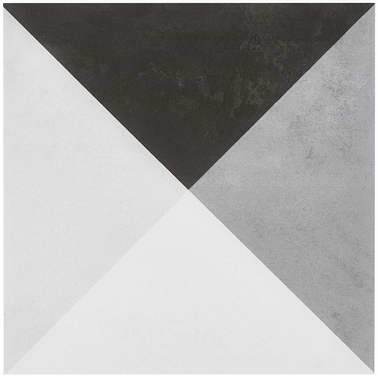 Art Geo by Elizabeth Sutton Cement Deco Charcoal Gray 8x8 Matte Porcelain Tile