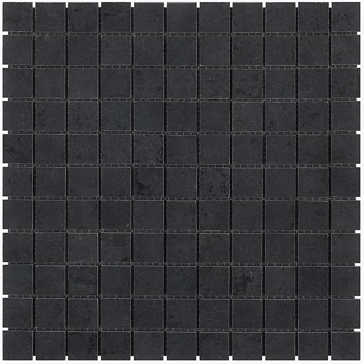 Portrait Black Gold 1x1 Matte Porcelain Mosaic Tile