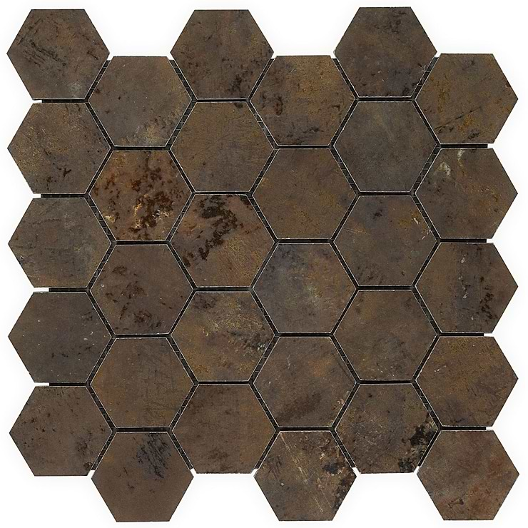 Portrait Copper 2" Hexagon Matte Porcelain Mosaic Tile