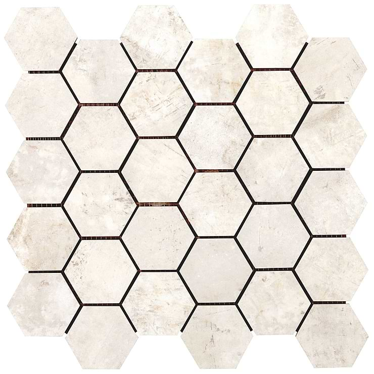 Portrait Ivory 2" Hexagon Matte Porcelain Mosaic Tile