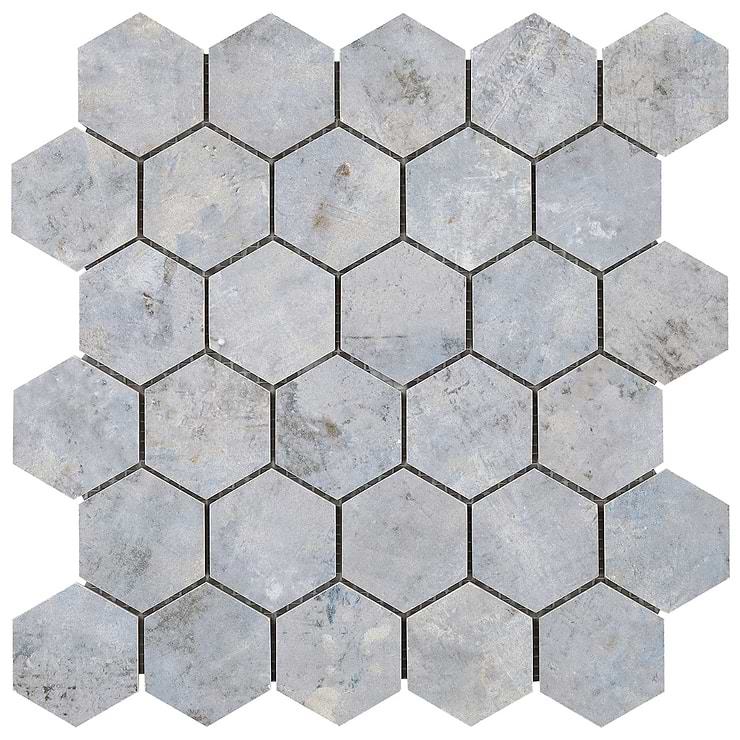 Portrait Ocean Blue 2" Hexagon Matte Porcelain Mosaic Tile