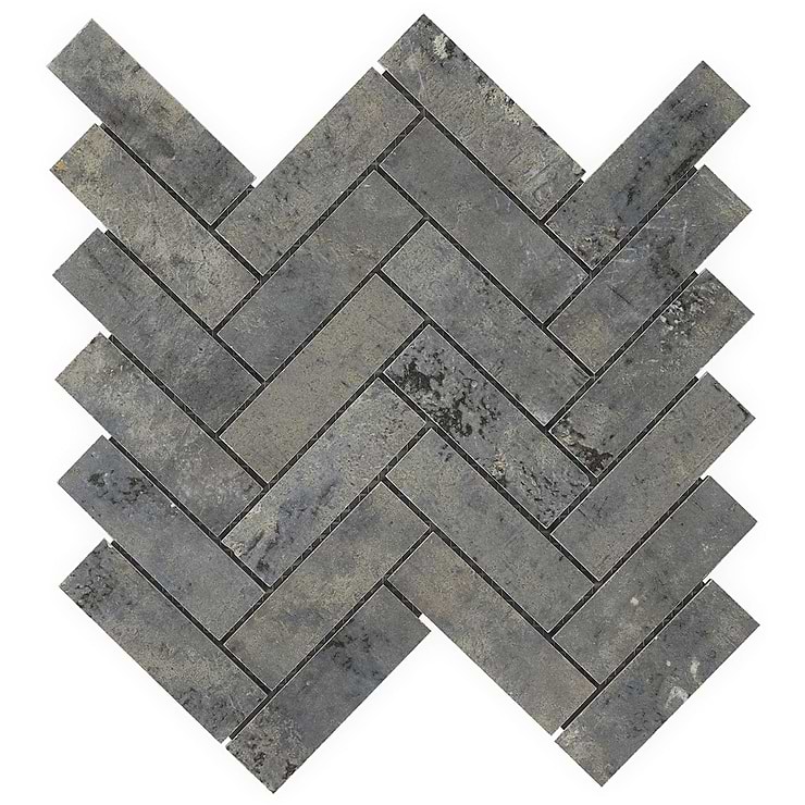 Portrait Sage Gray 1x4 Herringbone Matte Porcelain Mosaic Tile