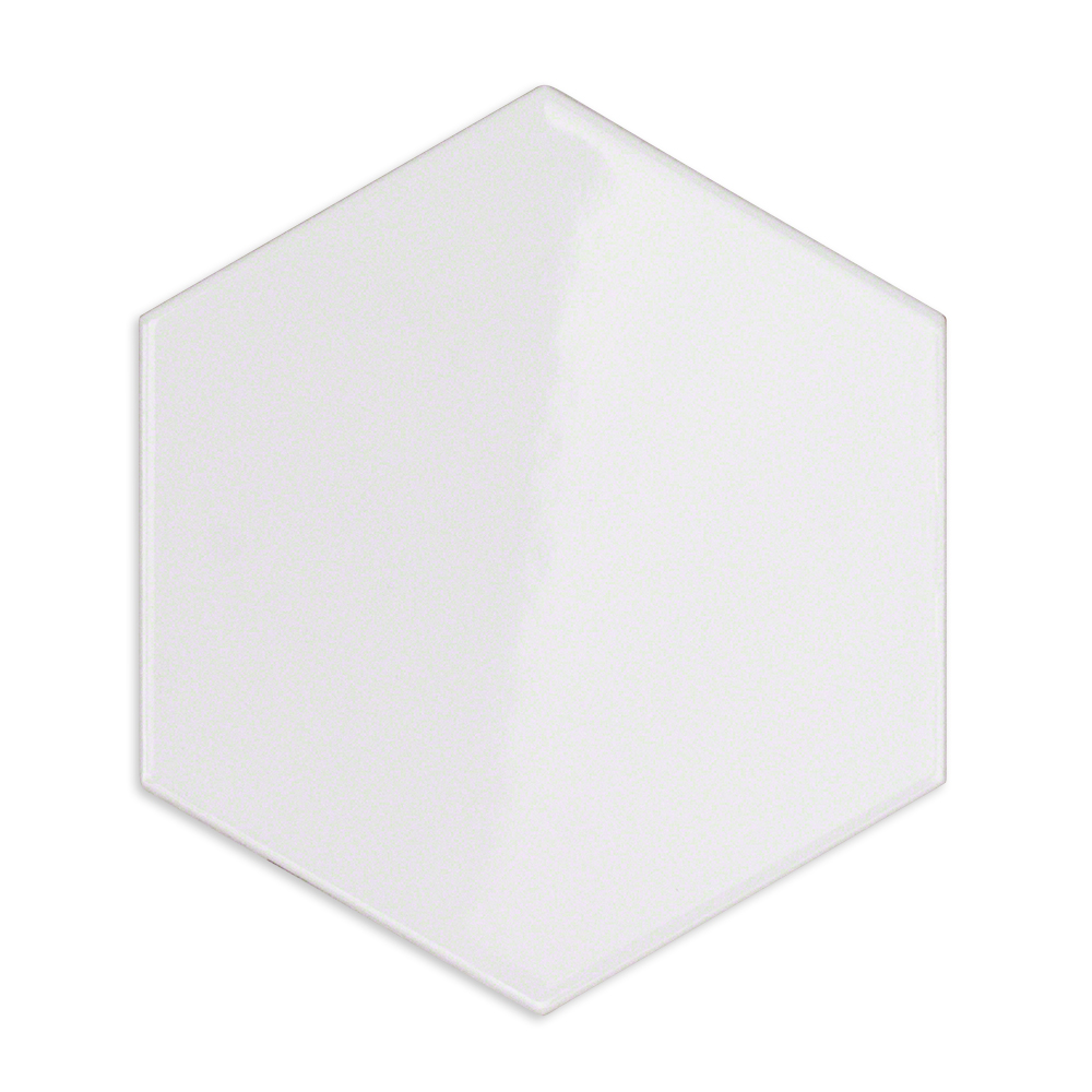 Exagoni Puro White 6x7 3D Hexagon Blanco Polished Ceramic Wall Tile