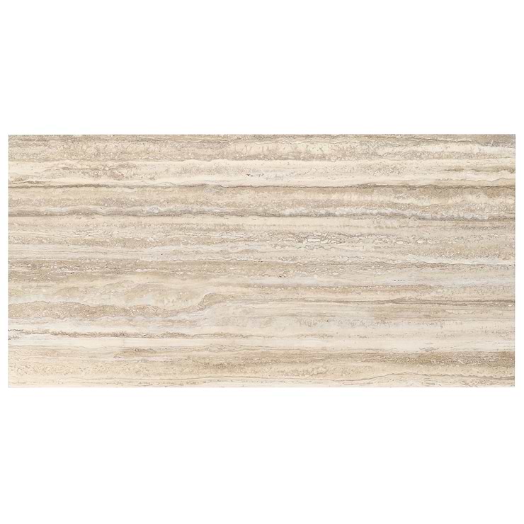 Romani Travertine Hazelnut Beige 24x48 Stone Look Satin Porcelain Tile