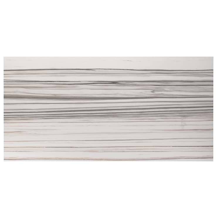 Romani Zebrino Brown and White 24x48 Marble Look Satin Porcelain Tile