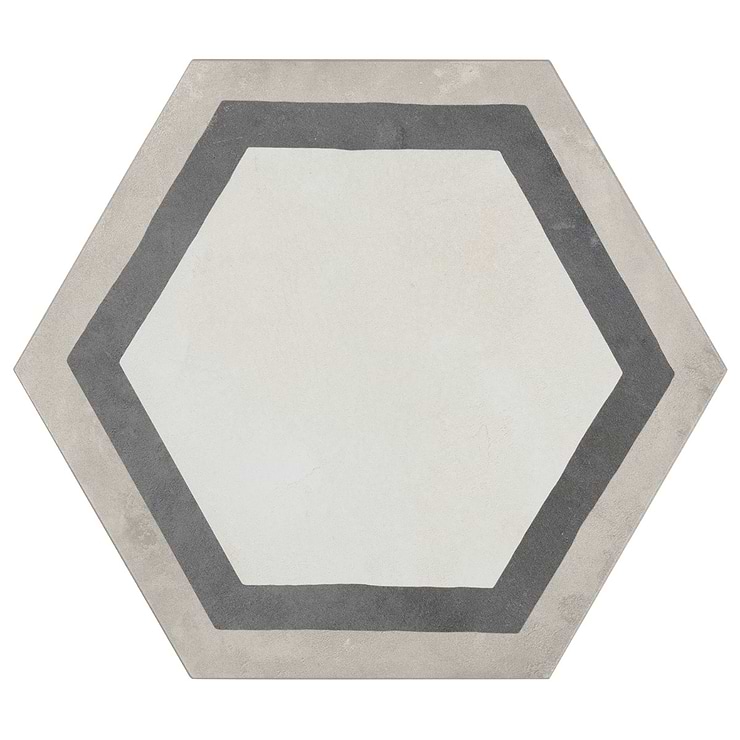 Ava Deco Sabbia Charcoal 8" Hexagon Matte Porcelain Tile