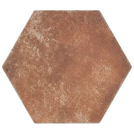 Terra Pompeii Marron Brown 8" Hexagon Matte Porcelain Tile