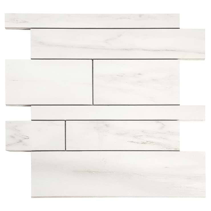 DreamStone Dolomite Snow Railroad Matte Porcelain Mosaic
