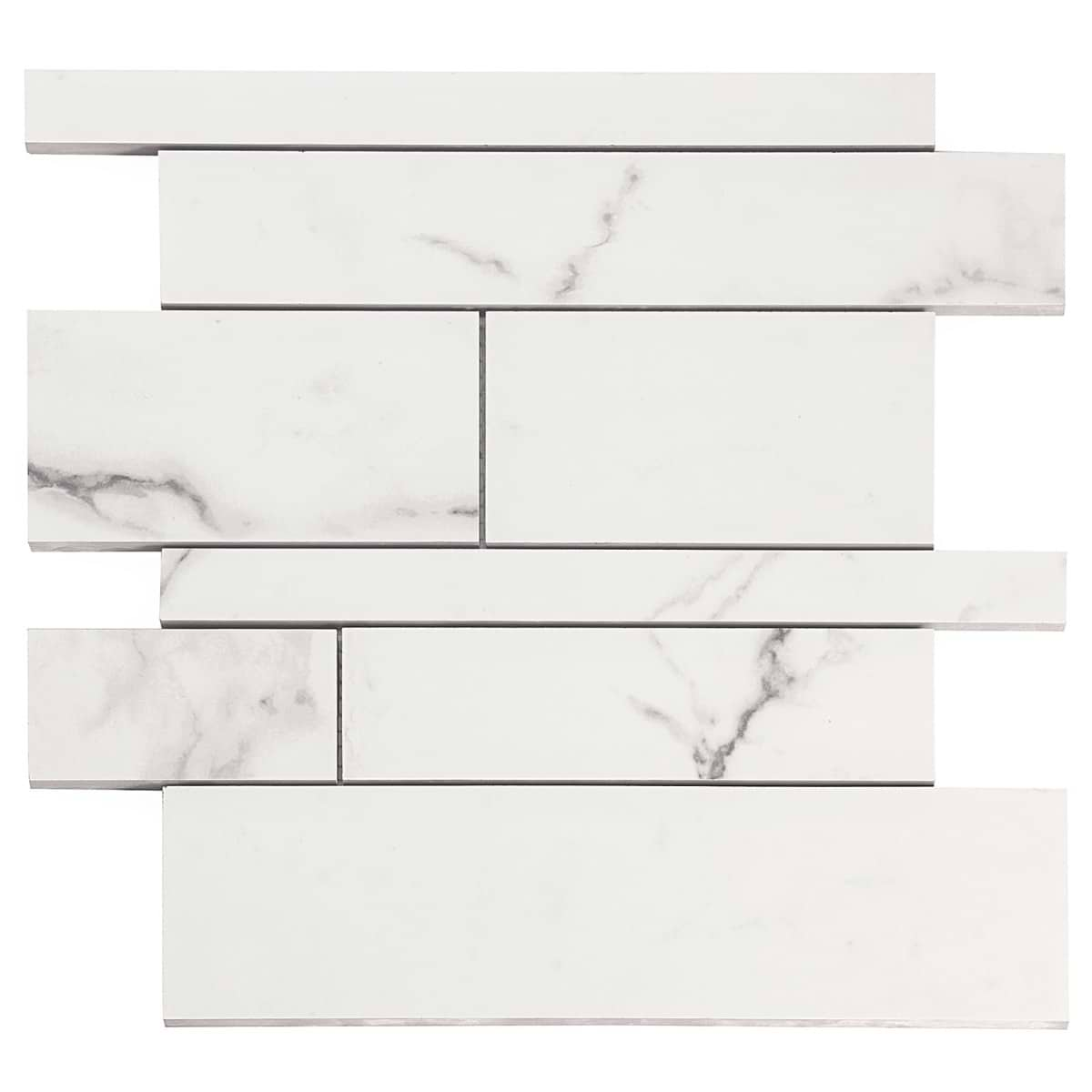 DreamStone Statuario Venato Railroad Matte Porcelain Mosaic