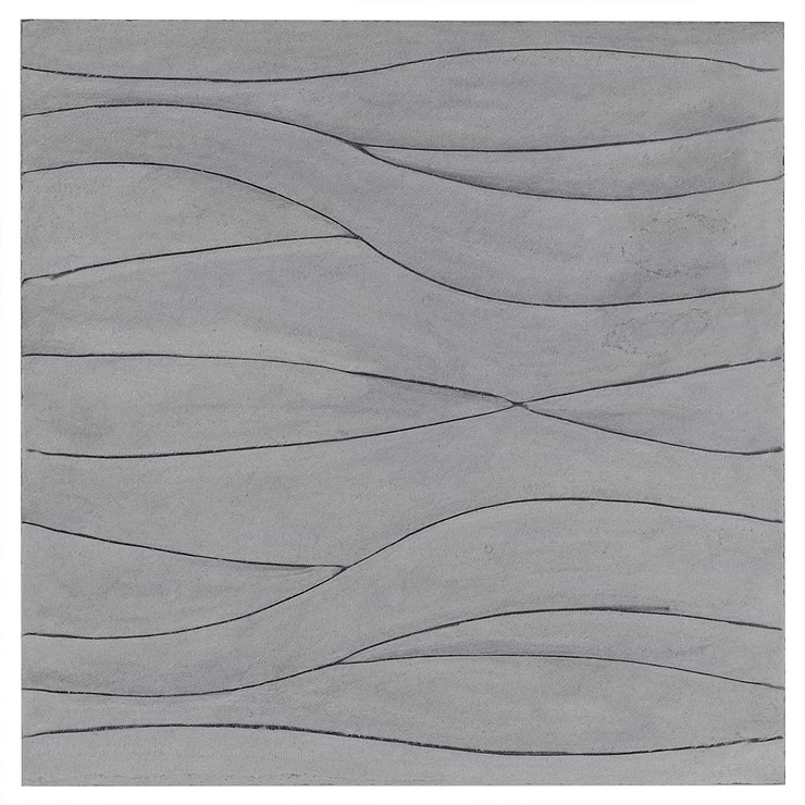 Thalia Charcoal 18x18 3D Carved Wave Honed Limestone Tile