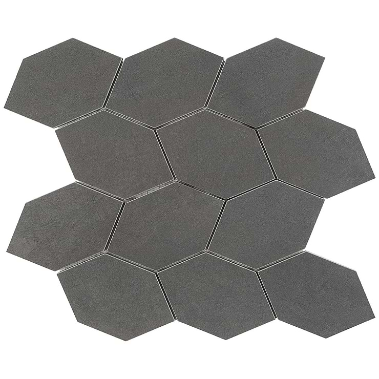 Bond Venom Charcoal Foliage Matte Porcelain Mosaic Tile