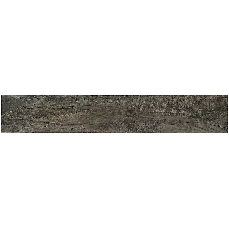 DuJour Charcoal Gray 8x48 Polished Porcelain Wood Look Tile