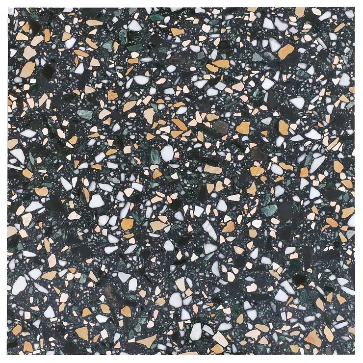Terrazzo Italy Cava Notte Black 24x24 Honed Marble Tile