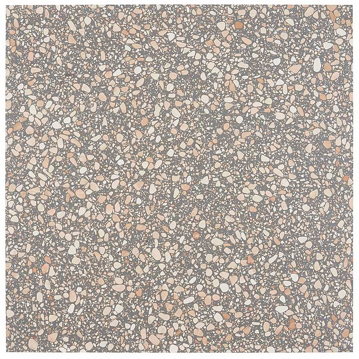 Terrazzo Italy Dolce Rina Gray 24x24 Honed Terrazzo Tile