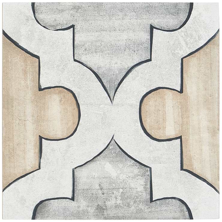 Alesso Deco Picos Beige 8x8 Matte Porcelain Tile