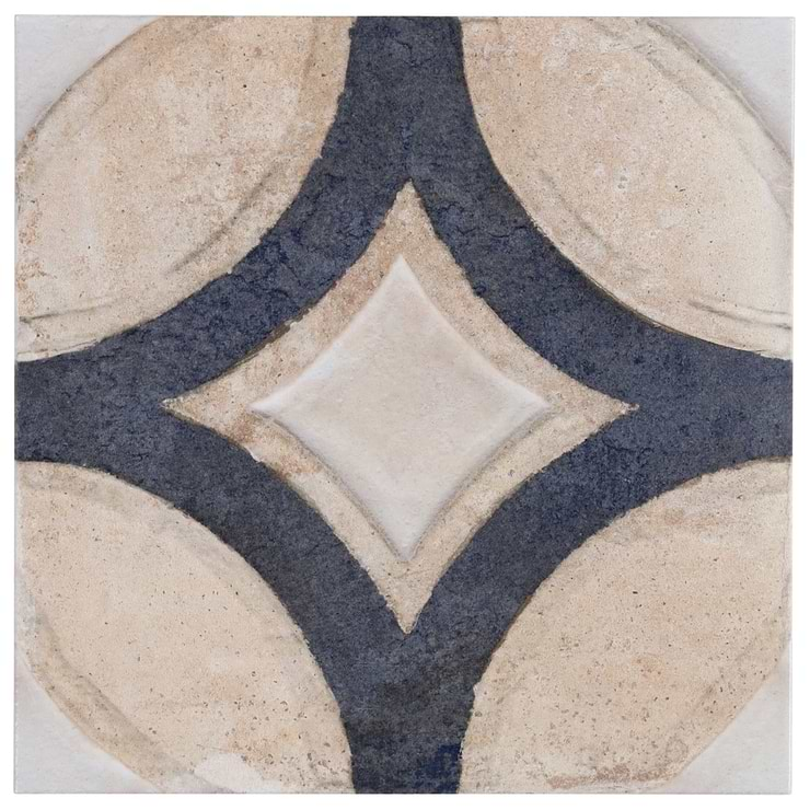 Angela Harris Mediterra Circles Terra Cream 8x8 Matte Porcelain Tile