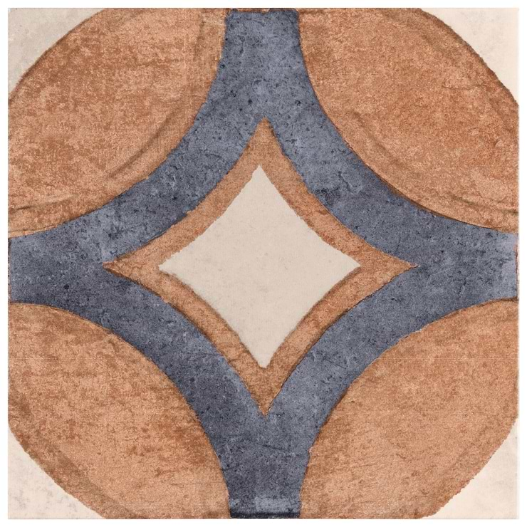 Angela Harris Mediterra Circles Terracotta 8x8 Matte Porcelain Tile