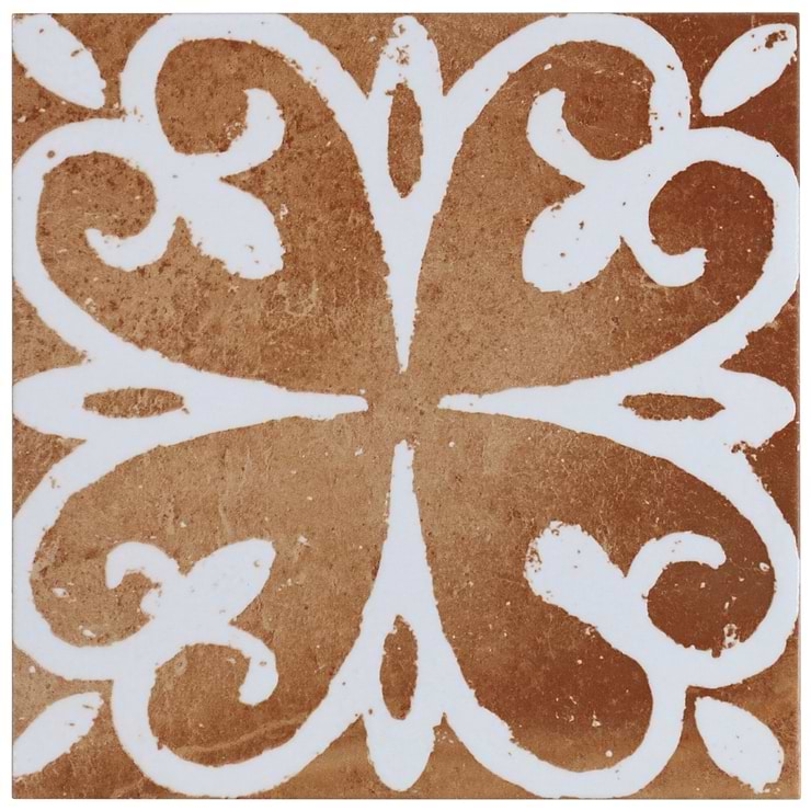 Angela Harris Mediterra Kasma Terracotta Décor 8x8 Matte Porcelain Tile