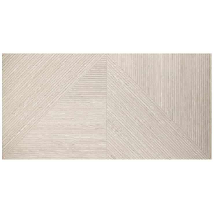 Enso Ash Beige 24x48 Ribbed Matte Porcelain Wood Look Tile