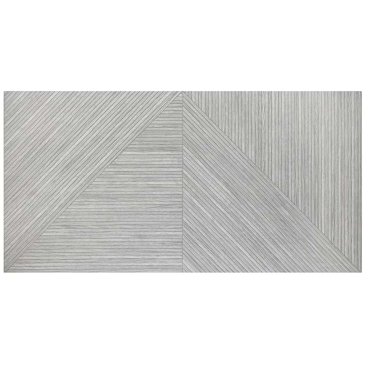 Enso Gray 24x48 Ribbed Matte Porcelain Wood Look Tile