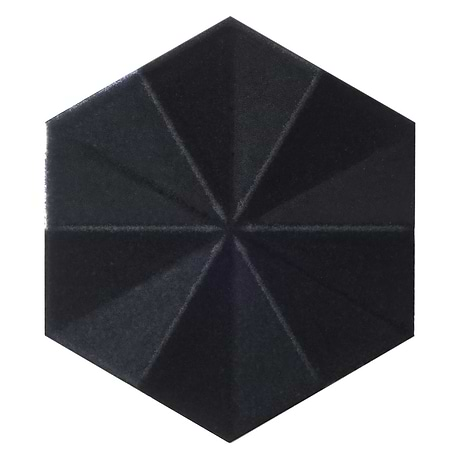 Zeal Ogassian 3D 6" Hexagon Gunmetal Gray Glazed Porcelain Tile