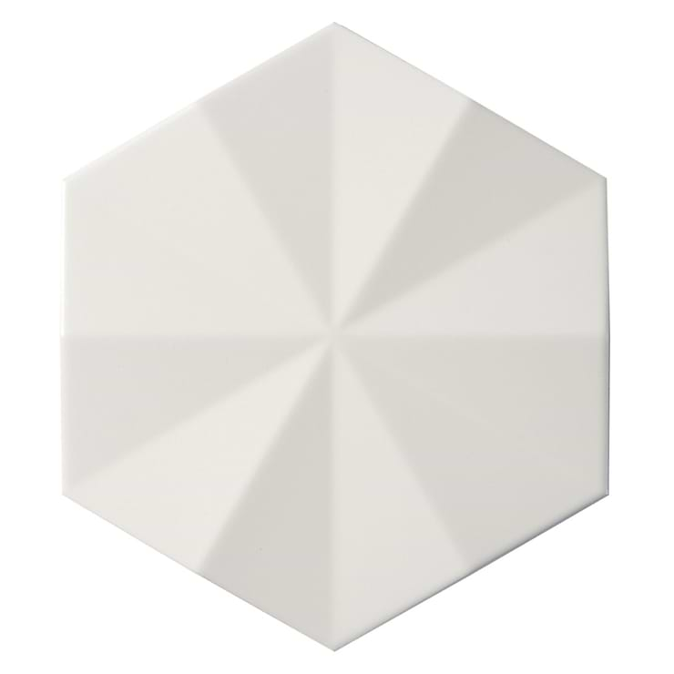 Zeal Ogassian 3D 6" Hexagon White Matte Porcelain Tile