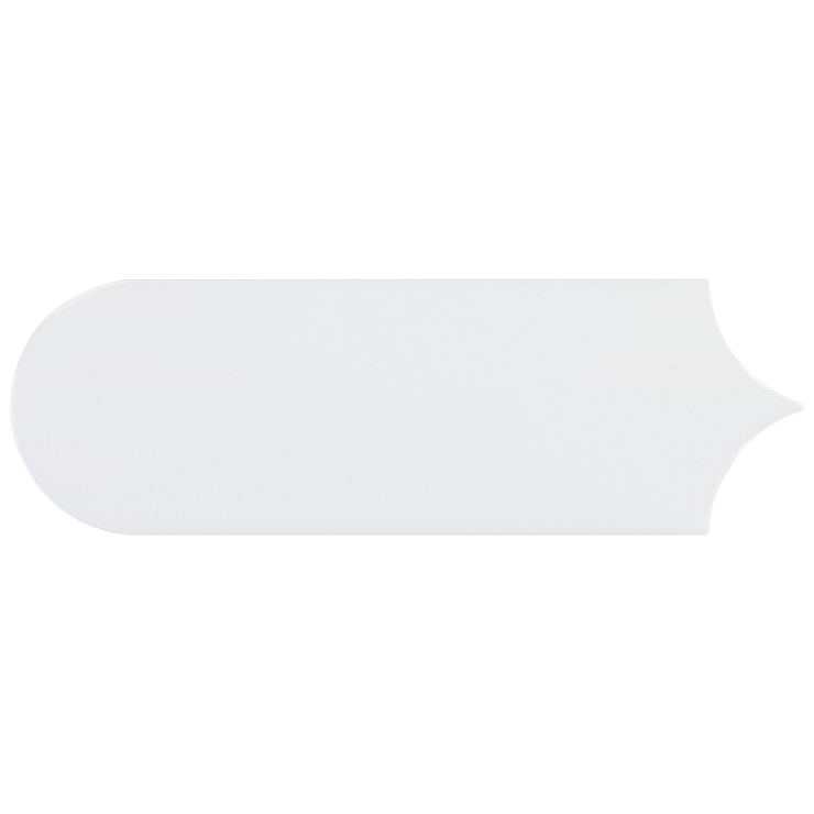 Parry White 3x8 Fishscale Glossy Ceramic Wall Tile