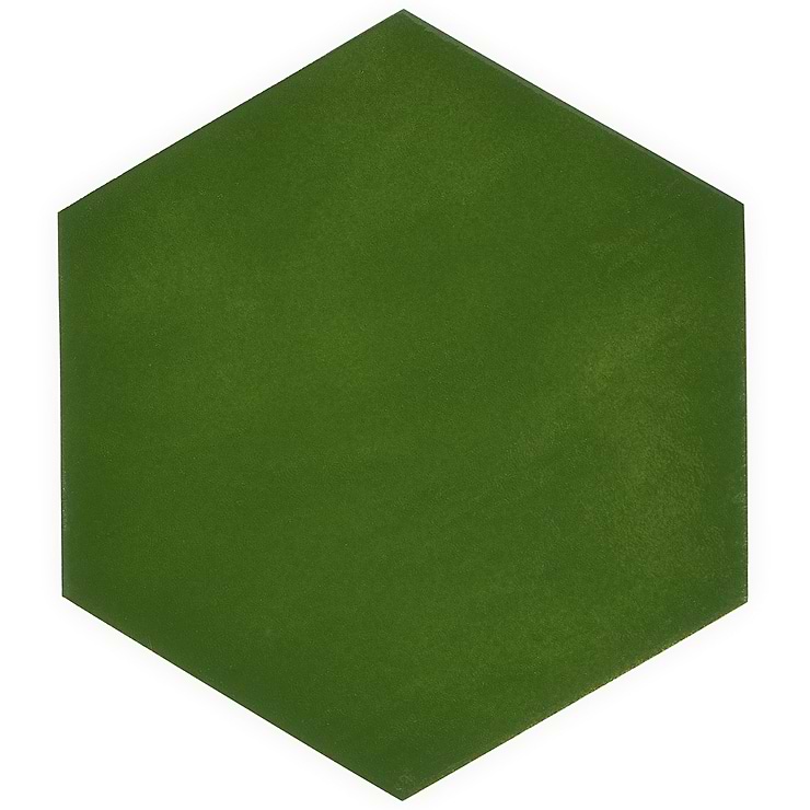 Cavallo Monaco Green 7" Hexagon Glossy Porcelain Tile